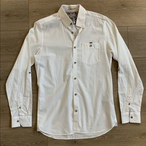 Ted Baker Long Sleeve White Soft Oxford Shirt